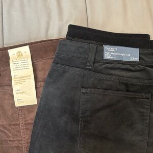 Talbots women’s plus petite Black and Brown Corduroy Pants bundle 22wp NWT